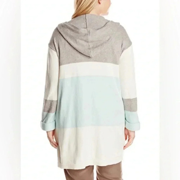 Vince Camuto Hooded Open Front Long Knit Cardigan - Picture 3 of 13